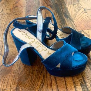 Sam Edelman Blue Velvet heels!